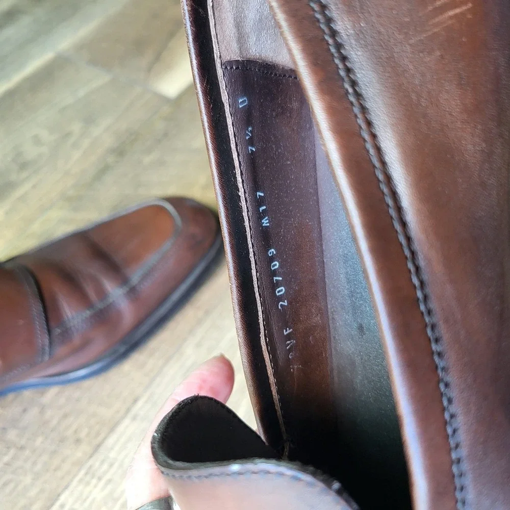 Salvatore Ferragamo Mens Brown Leather Monk Strap Loafers 7.5 D 20709 Italy